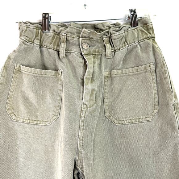 Bohme Olive Green Kennedy Paper Bag Pants Size Small - Picture 12 of 12